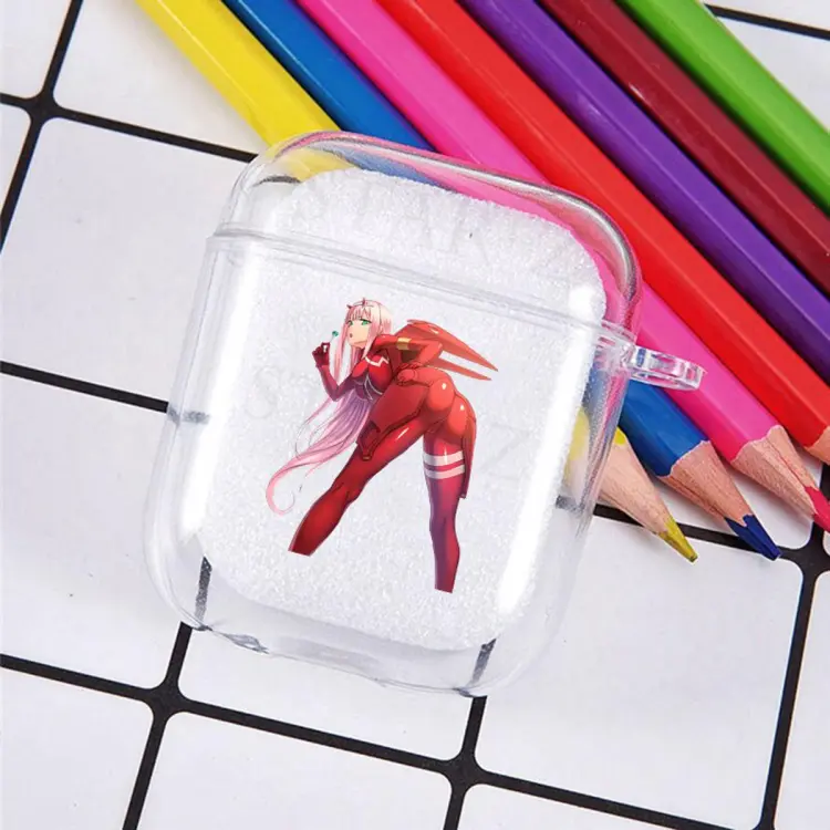 Cheap Anime DARLING In The FRANXX Zero Two Airpods Case for AirPods 3 2 1  Pro Black Earphone Box Cute Cartoon Girl Cover