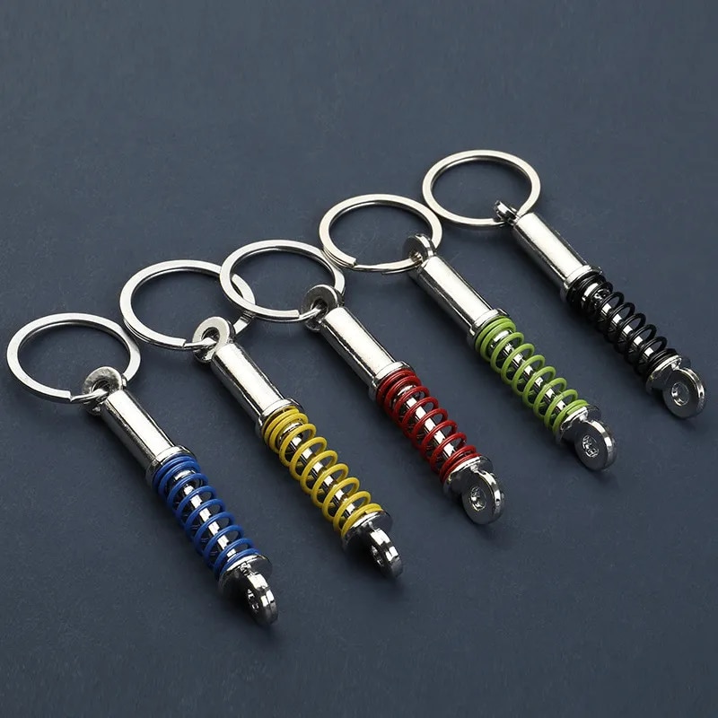 Creative Gear Head Keychain Speed Gearbox Keyring for Car Key Turbo Hub Brake Disc Pendant Shock Absorber Keys Holder Chain Ring. 
