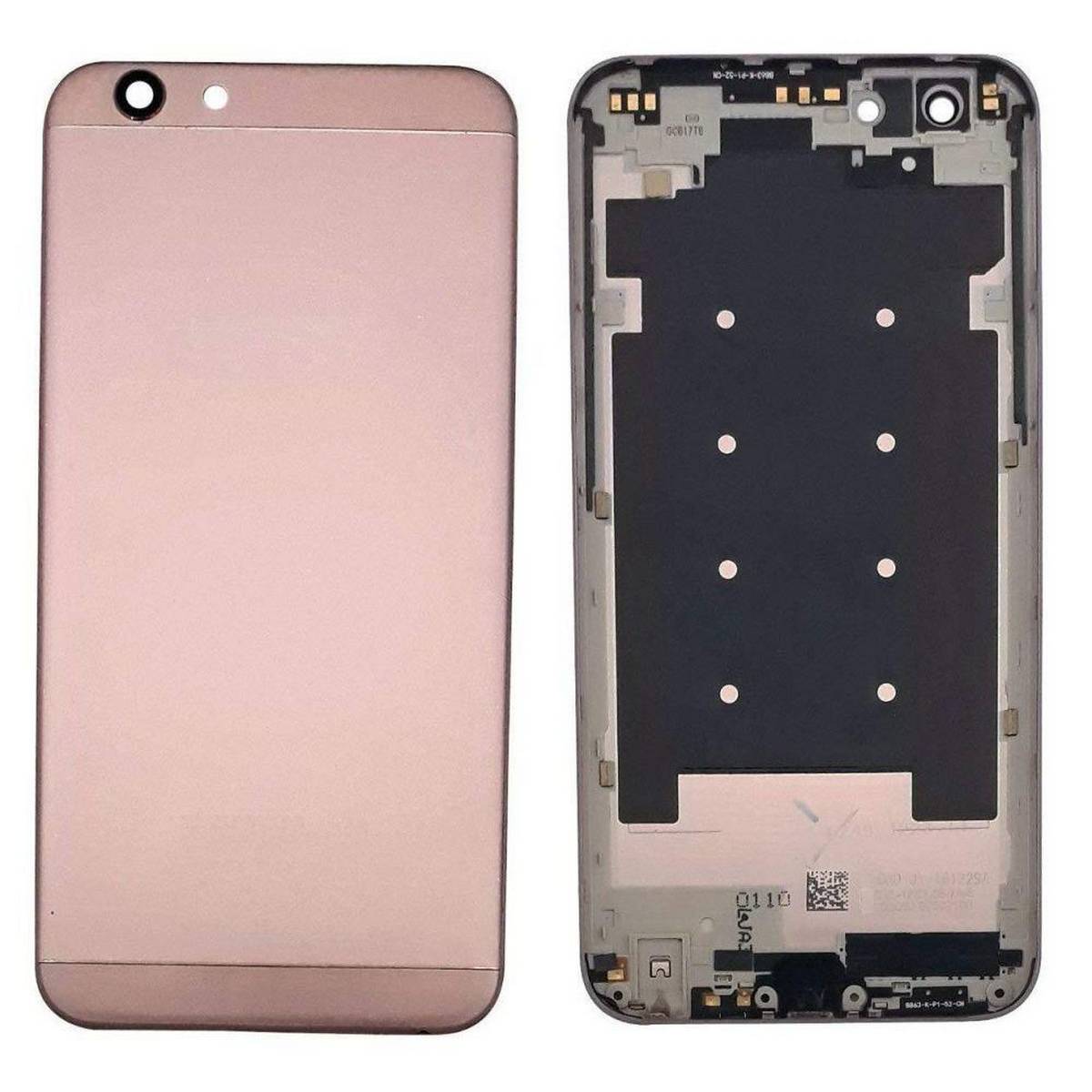Oppo F1S Complete Metal Housing Full Body Casing Replacement Parts Case With Side Volume Buttons ( Middle Frame Plate And Back Frame) - Rose Gold - Redmi Note 11 Back Cover