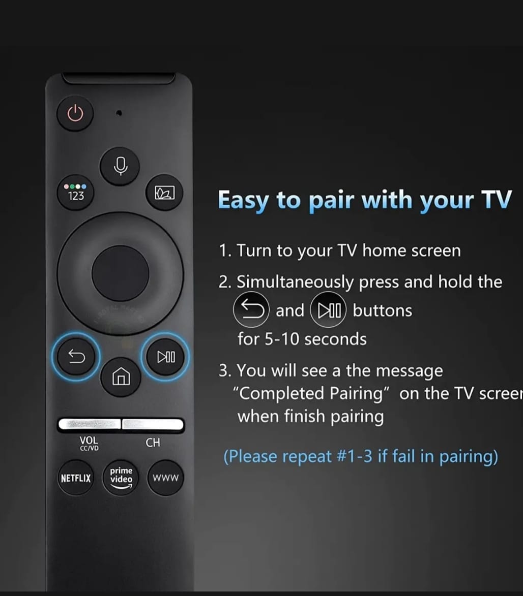 Samsung Voice Remote For Smart QLED TV With Bluetooth Function. 