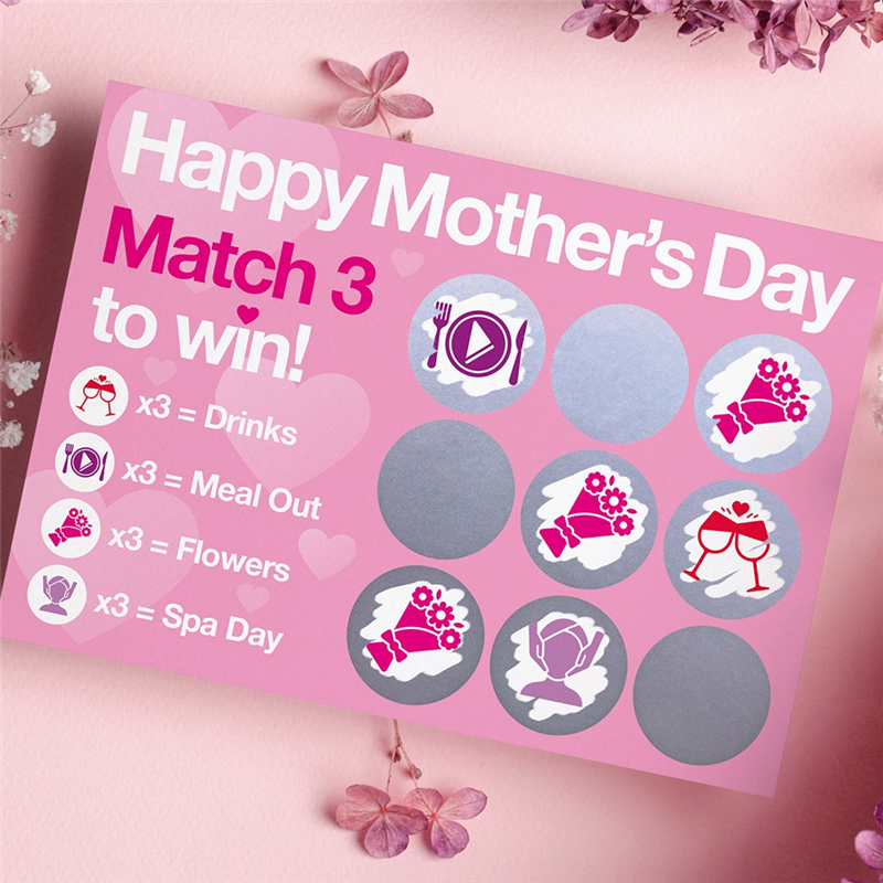 4 Set of Gift for , Mothers Day Scratch Card, Scratch Card for , Gift Mothers Day Card for Her. 