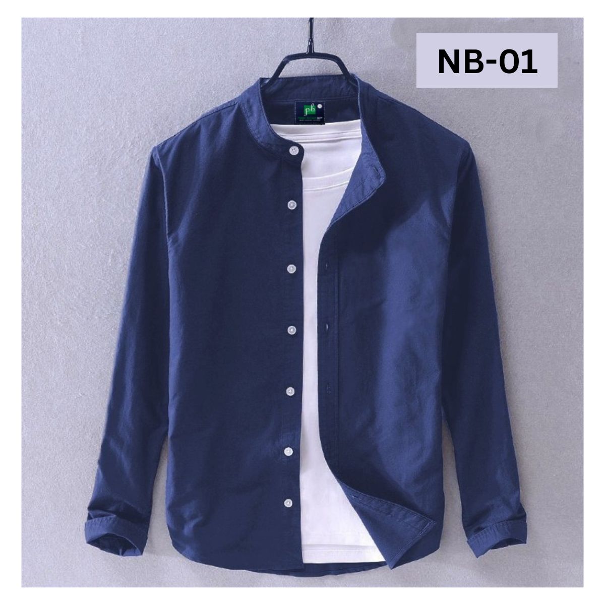 Winter Comfortable Ban Collar White Casual Shirt for men. 