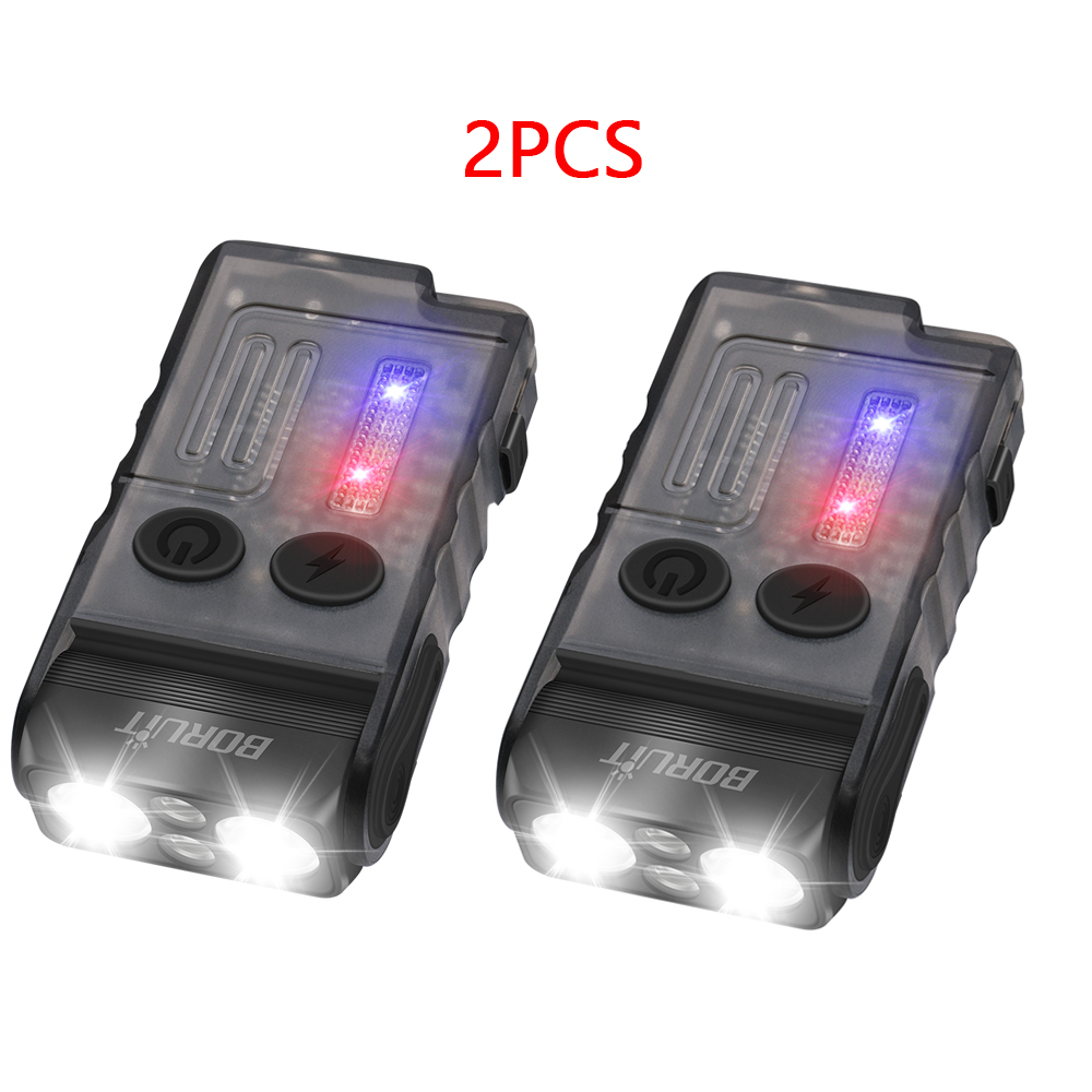 BORUiT V20 EDC Keychain Flashlight Portable Mini Torch Type-C Rechargeable Work Light With Magnet Beep Camping Pocket Lantern. 