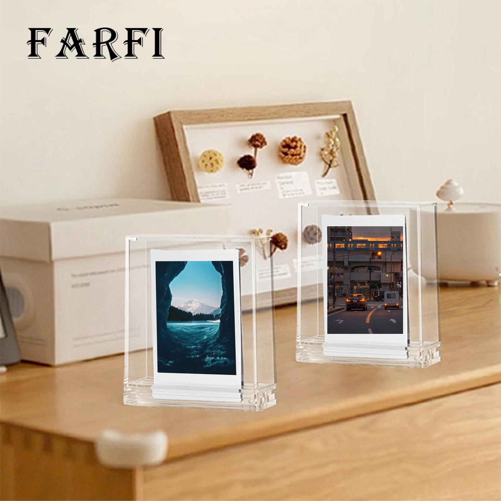 Transparent Photo Frame Premium Dustproof Double-sided Clear Photo Frame for 3-inch Instant Camera Pictures Heavy Duty Desktop Display Frame with Visible Groove Base Ideal for Southeast Asian Buyers