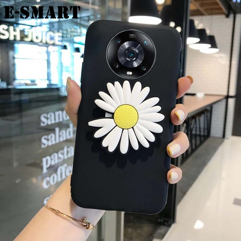 Phone Case Honor Magic 4 Soft Back Cover +Daisy Flowers Folding Honor Magic4 Case
