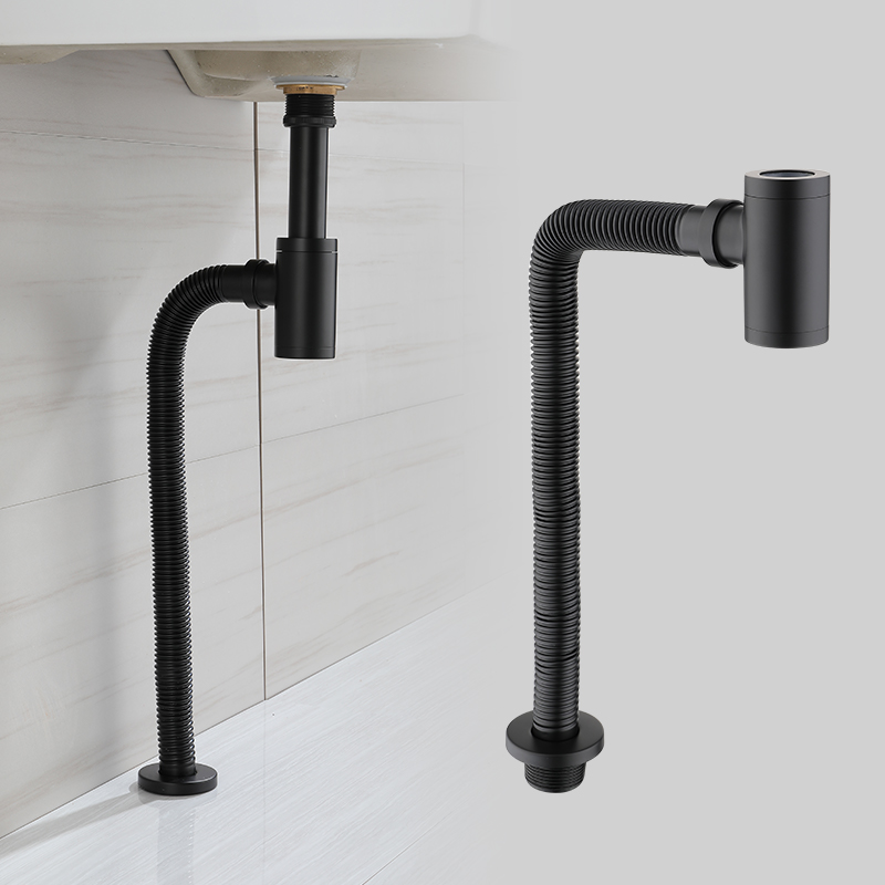Siphon Basin Bottle Plumbing Matte Black/Chrome Pop Up Filter Fixture Stopper Set Washbasin Siphon Hose Accessory Renovation. 