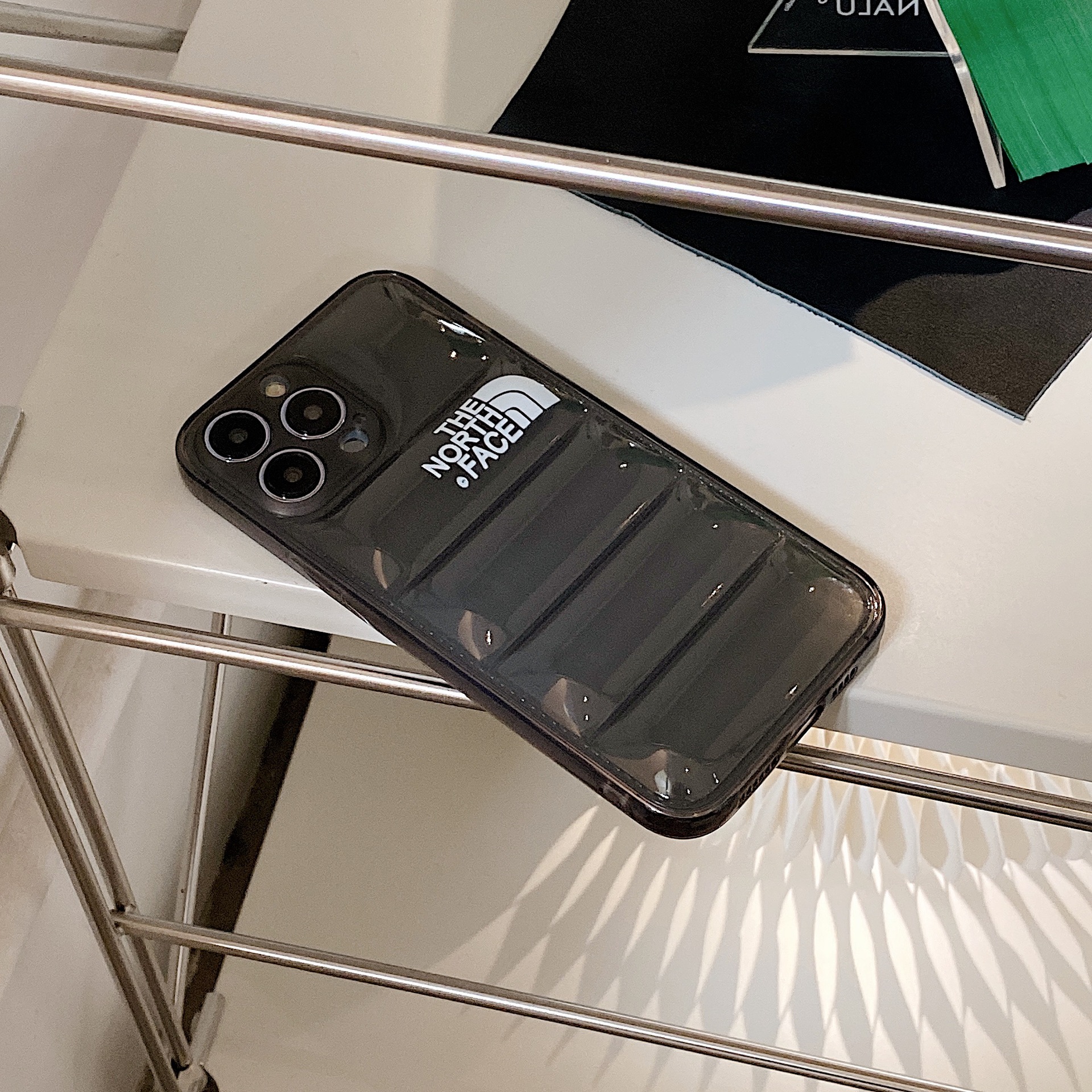 North Face Transparent Down Jacket Mobile Phone Case Apple 13