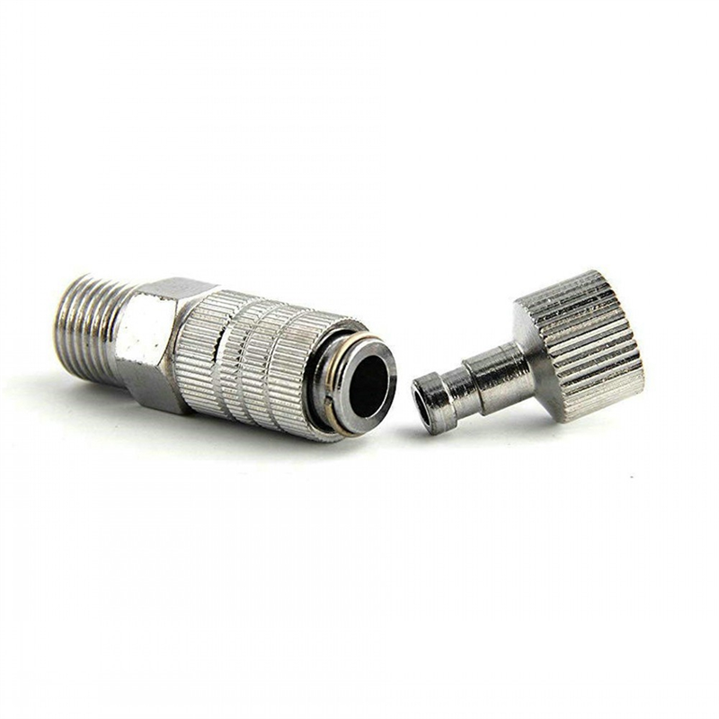 1Set Metal Male Connectors with 4 Fittings 1/8inch Part Air Horse Airbrush Quick Connector
