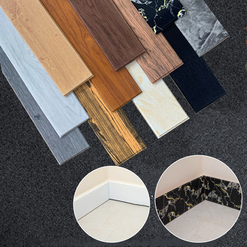 3D Wood Grain Self Adhesive Foam Line Skirting Wall Edge Strip Waterproof Baseboard Corner Waist Line Sticker Wall Stickers Trim