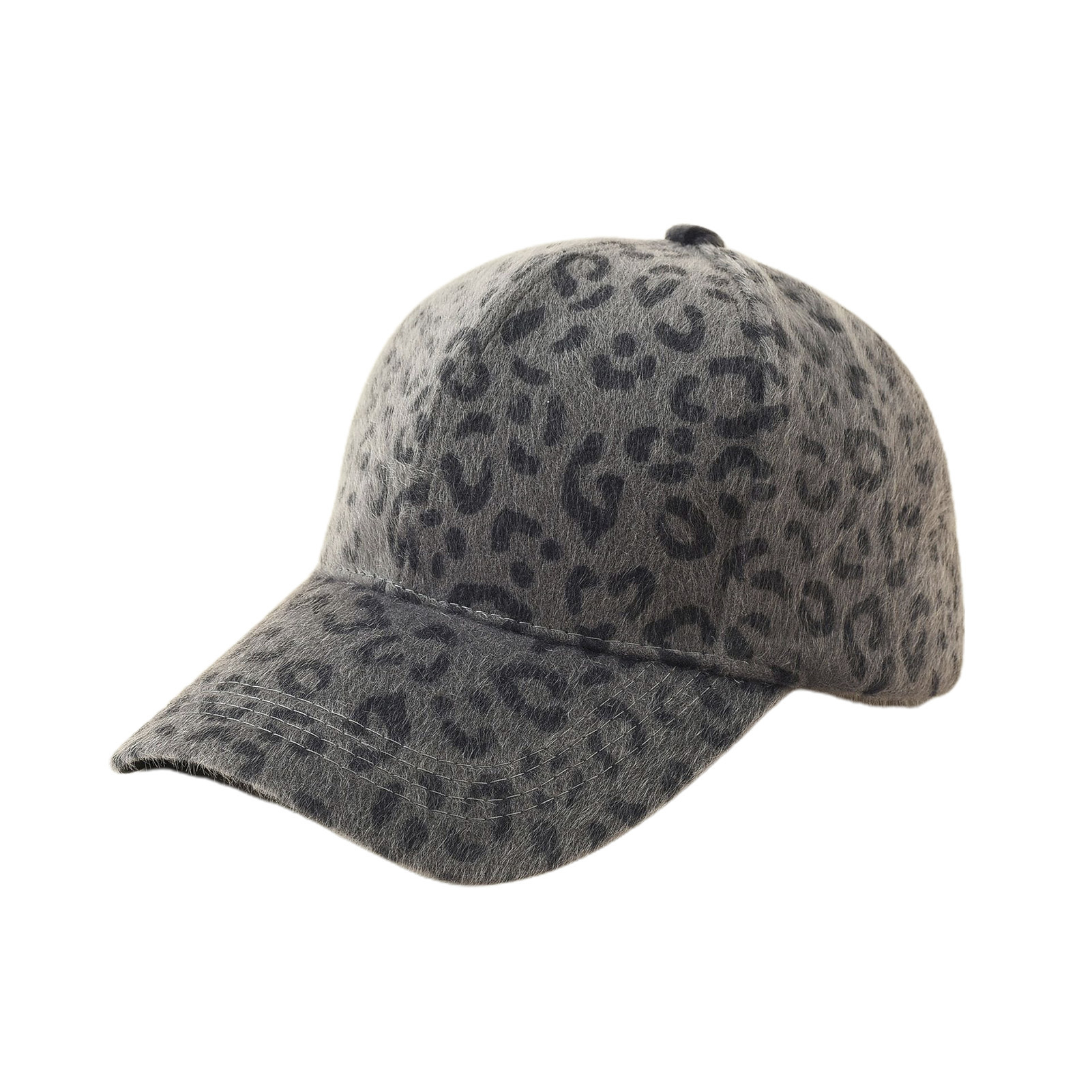 Casual Cap Hook Loop Fasteners Uni Faux Fur Baseball Cap. 