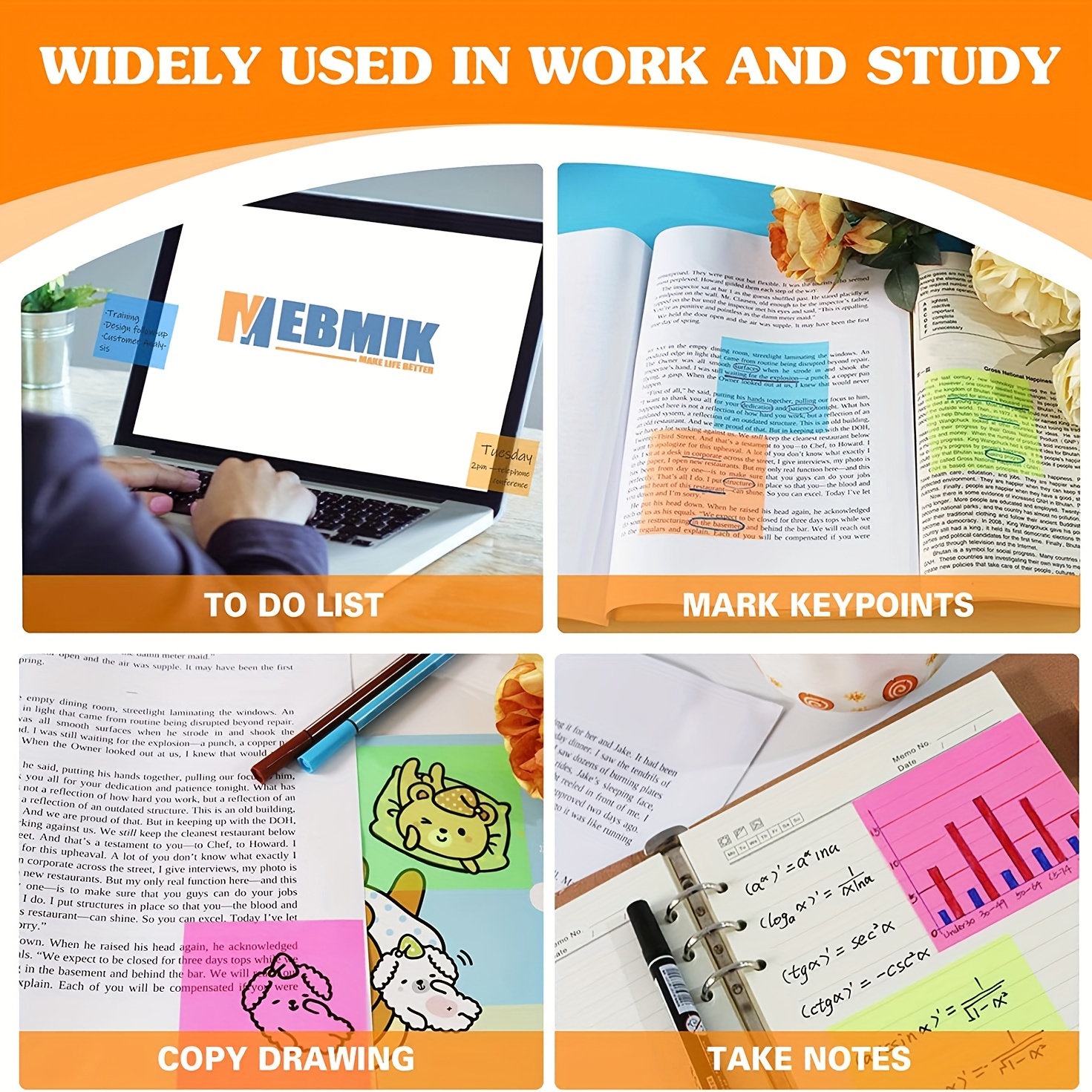 Sticky notes are used for books 3 inches, transparent 0 packs, 3X transparent sticky notes 1 book annotation, invisible, self-adhesive 500 sheets. 