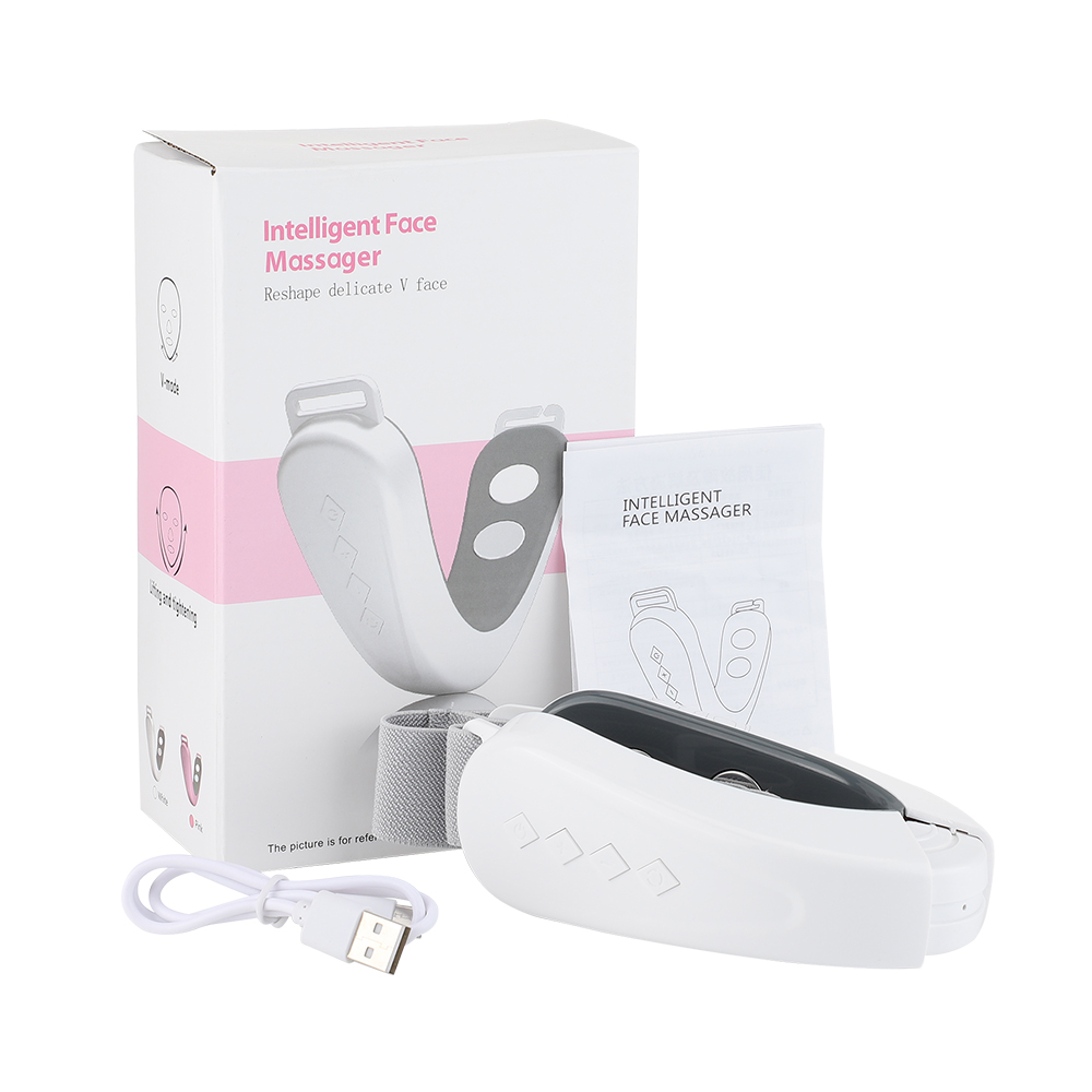EMS Face Lifting Machine Microcurrent Double Chin Remover 12 Gears Facial Massager Vibration Slimming Firming V-Face Lift Device. 