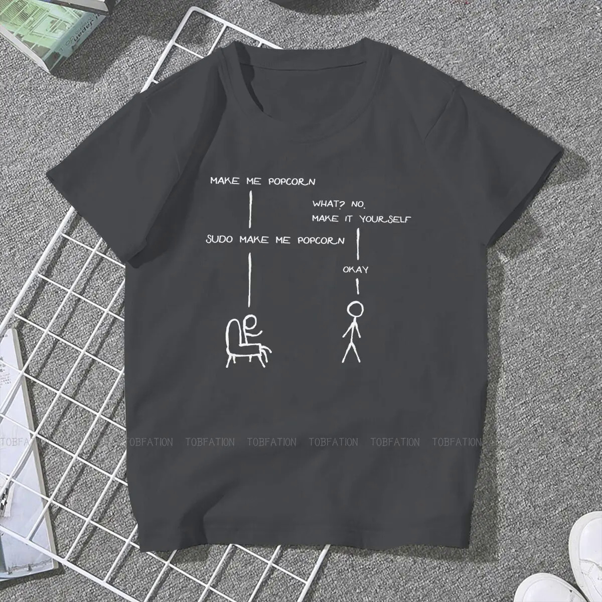 Linux GNU Minix Unix Crewneck TShirts Sudo Make Me Popcorn Funny Programming Jokes Print T Shirt Funny Tops. 