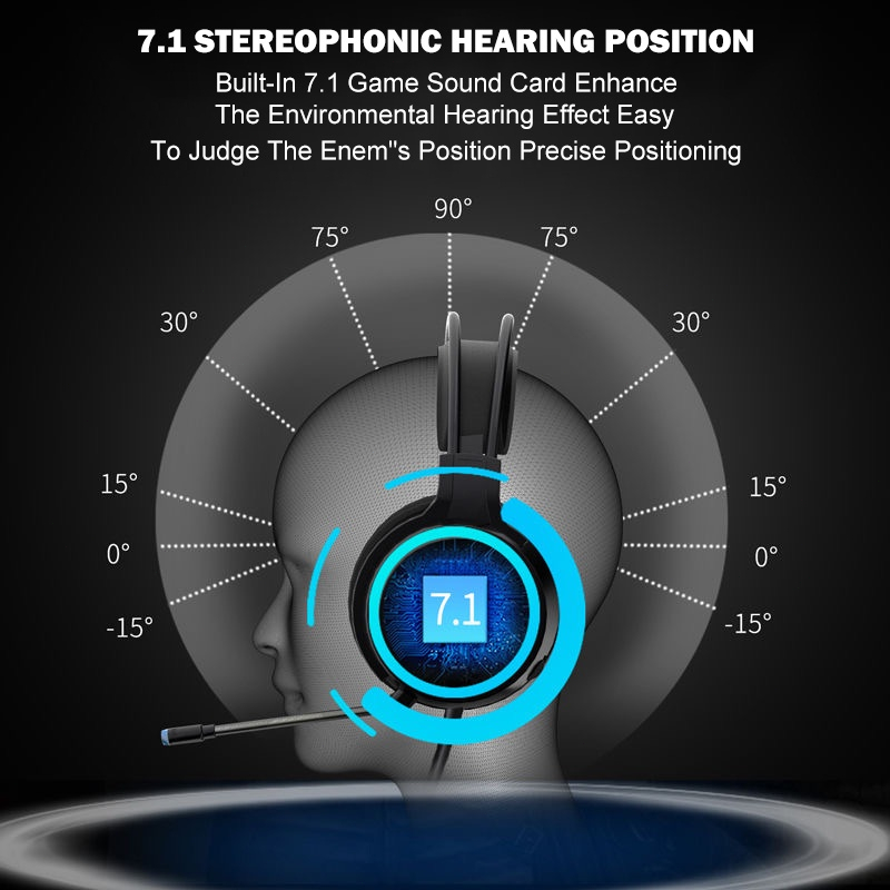 Mkeps gaming headphones led wired headset noise canceling with microphone for PC laptop computer. 