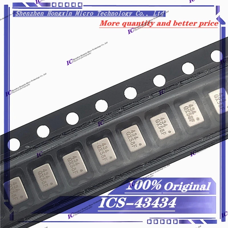 1pcs//LOT ICS-43434 43434 434 ICS-43432 43432 432 QFN-6 Digital I2S output bottom port microphone New original. 