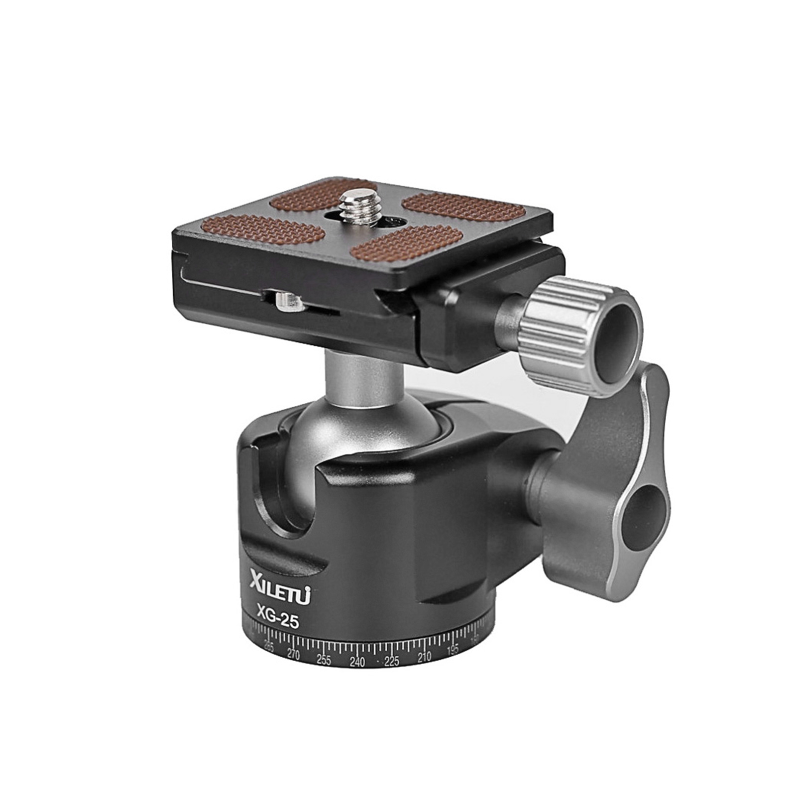 XILETU XG25 Panoramic Tripod Head Adjusting Platform Low Gravity Center Aluminum Alloy Material Max. Load 6kg/13.2lb with QR Plate 1/4 Inch Screw Interface for Cameras Tripods Monopods. 