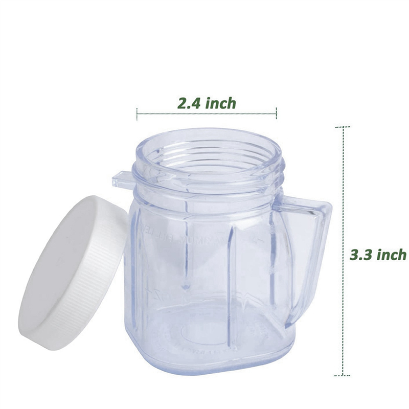 for Oster Blender Replacement Parts, 4937 Mini Osterizer Blender Jar Accessory, Cup Mini Plastic Jars with Lids (3 Pack). 