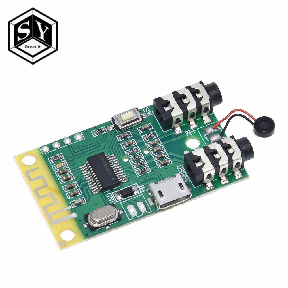 【The road to happiness Store】Bluetooth audio transmitter board 3.7V~5V 10M Distance decoding wireless module Speakers diy 3.5mm for Arduino. 