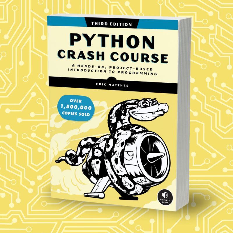 Python Crash Course by Eric Matthes (Black and white Print)