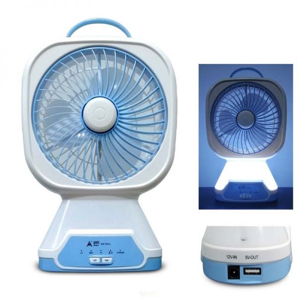 Super Moon AC and DC Rechargeable Fan with LED 1-Pcs. 