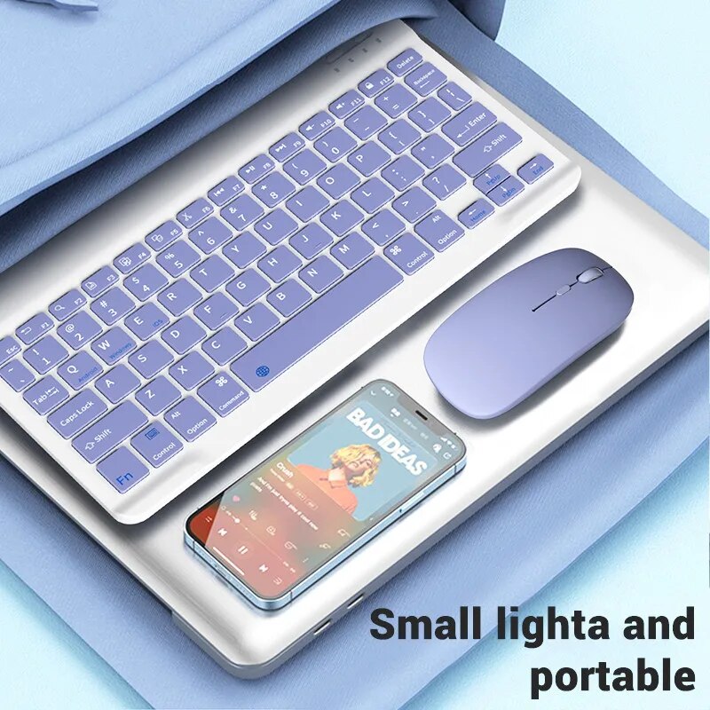 Bluetooth Wireless Keyboard Mouse For Android IOS Samsung Xiaomi Tablet For iPad Air Pro Mini Russian Korean Keyboard. 