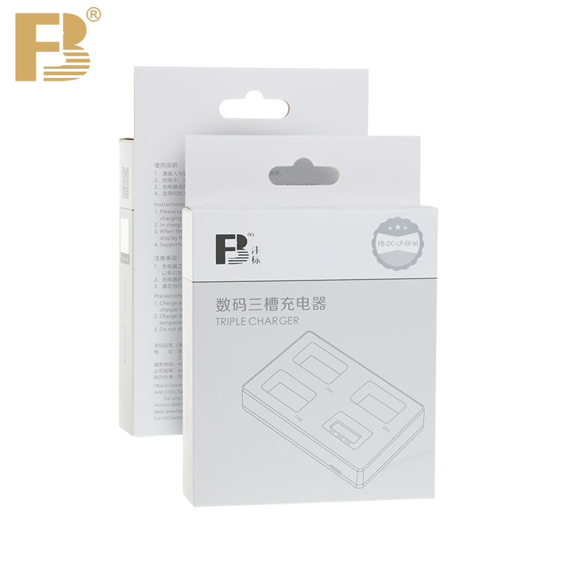 FB LP-E6 Battery Charger 3 Slot Charger for Canon EOS 5D Mark II III 50D 6D 60D 7D 70D 80D 90D 6D 7D 8D 5DS 5D3 Micro R5 R6 DSLR. 