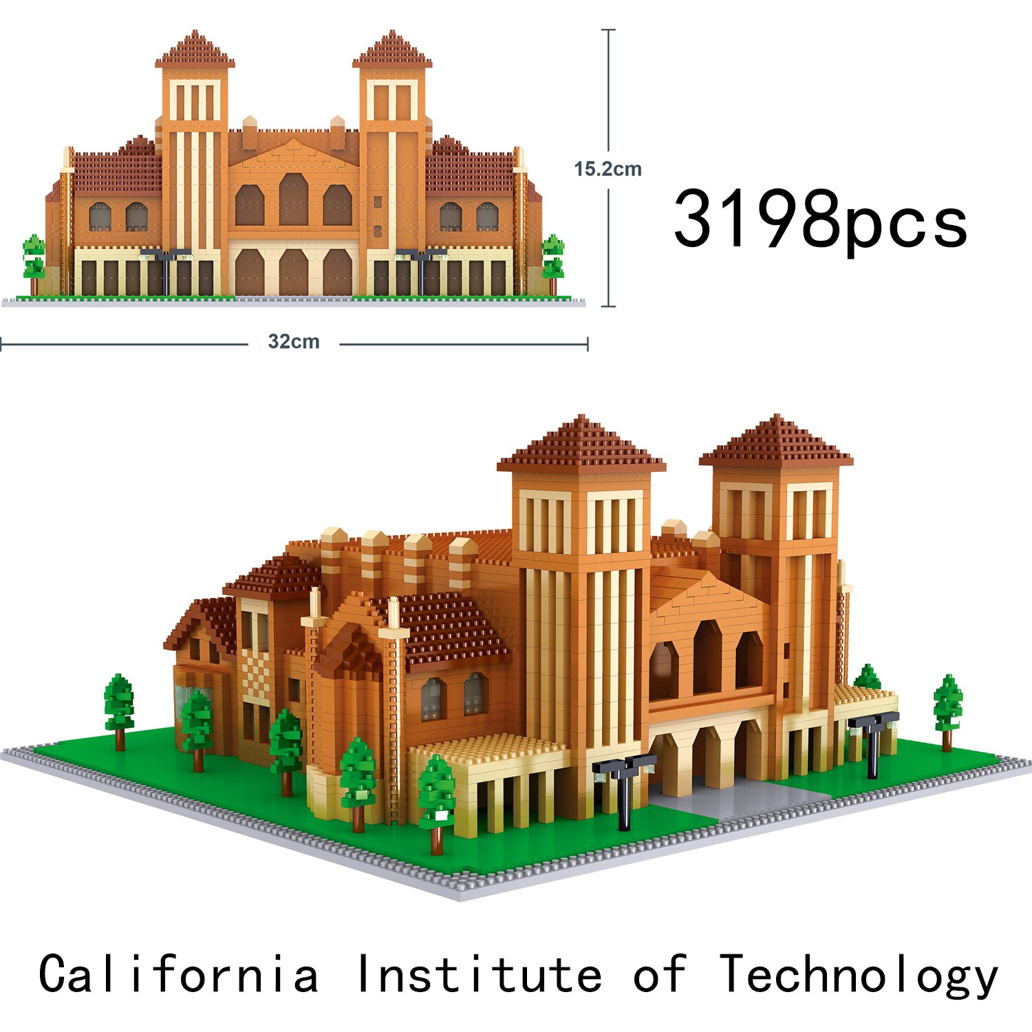 Famous Harvard University of Cambridge Architecture Micro Building Block Brick MIT Oxford Tokyo Institute Technology College. 