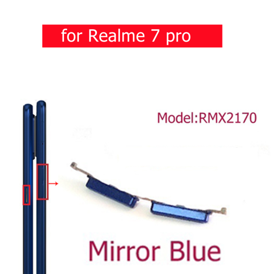 Volume Button Out Side Key For Realme 7 Pro RMX2170 External Side Buttons (Blue)