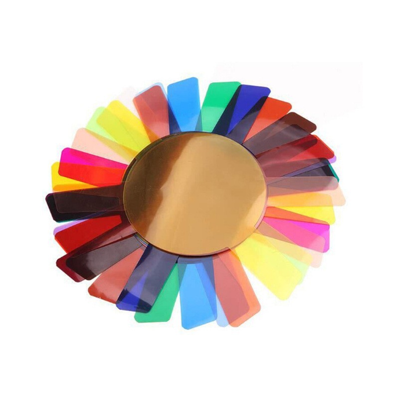 Spot flash color filters: 12 colors/20 colors/30 colors/35 colors, flash color filters, color temperature films. 