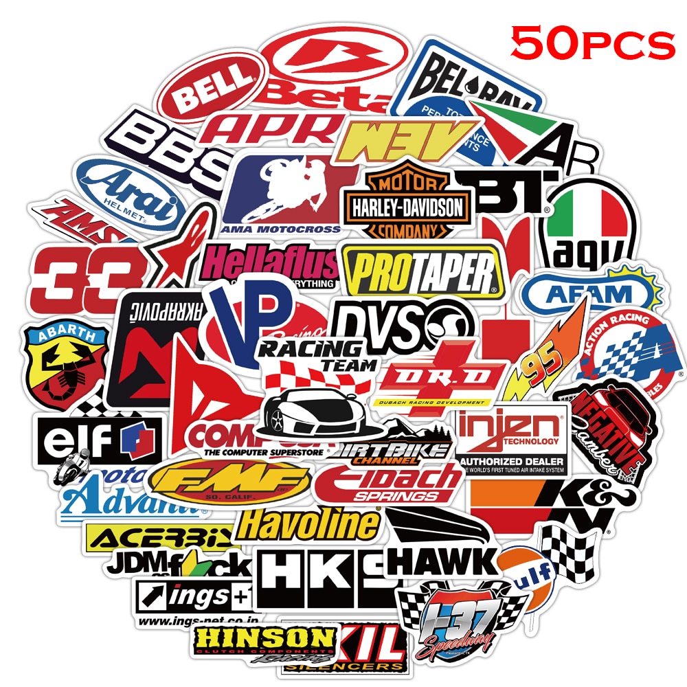 【Lejia】50PCS Motorcycle racing logo Wilderness Adventure Outdoor Landscape Decal To Laptop Sticker Waterproof