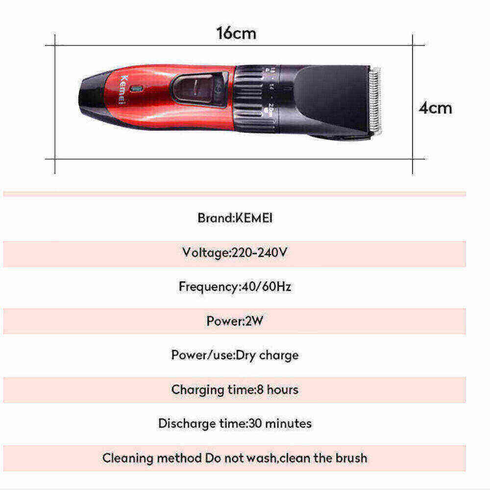Kemei KM-730 Hair Clipper Rechargeable Hair Cutting Machine Electric Shaver for Men Beard Trimmer Professional Hair Trimmer-6.jpg