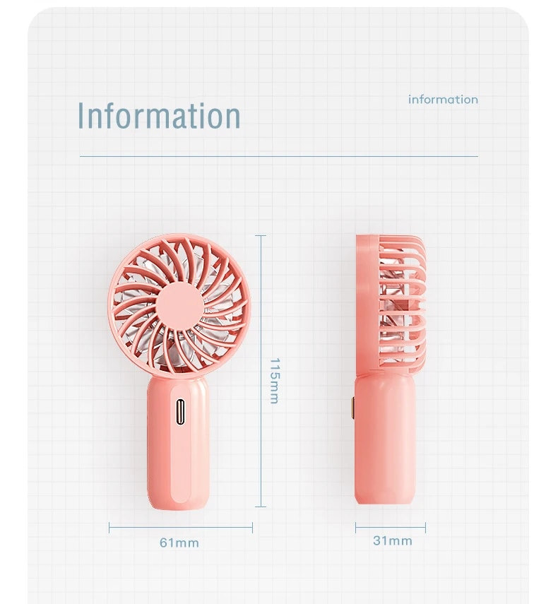 Mini Fan Usb Rechargeable Pocket Fan Small Size Handheld Portable Fans For Child And Lady Three-Speed Brushless Turbo Air Cooler. 