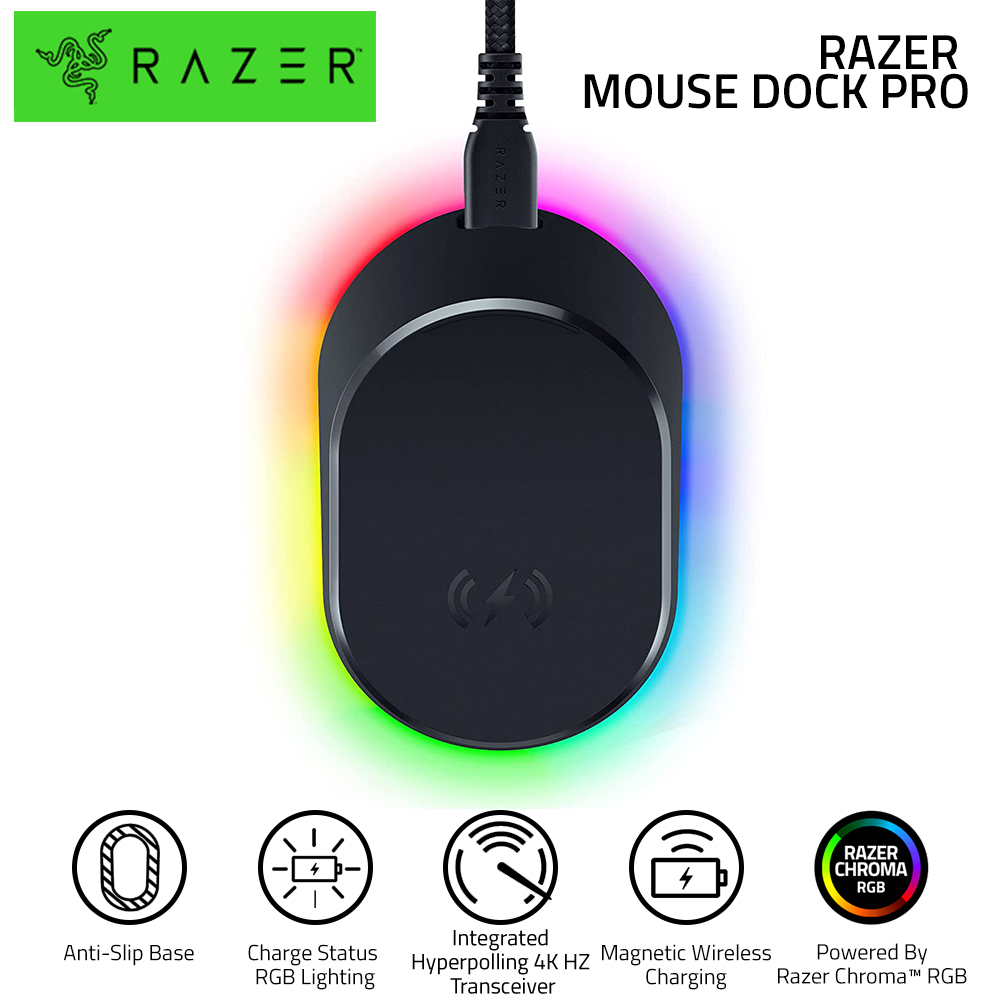 Razer Mouse Dock Pro Wir-eless Ch-arging Puck Bundle - FRML Packaging. 
