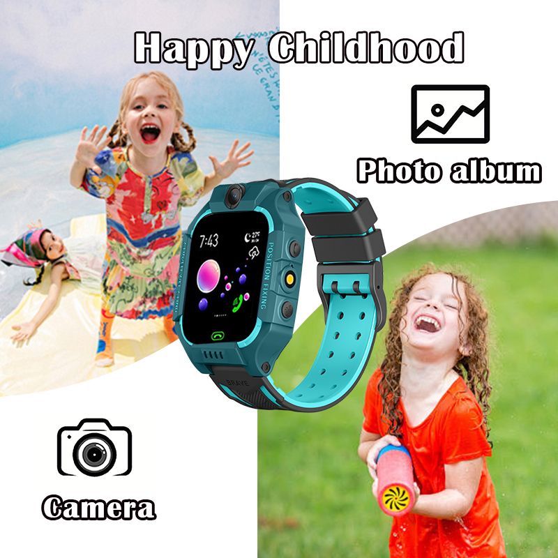 Children's smartwatch with tracker, camera, call, WeChat, game, flashlight, SOS alarm function, touch screen phone, student gift. 