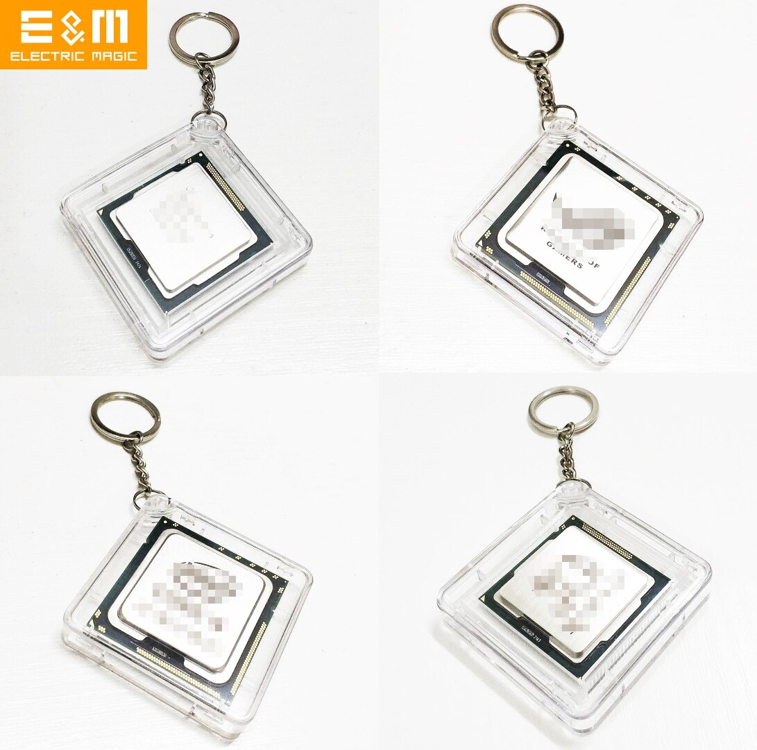 【happy one】Laser Engraving CPU Key Chain Pattern Customization Personalized Creative for Geek Xeon 115X AMD2 AMD1207. 