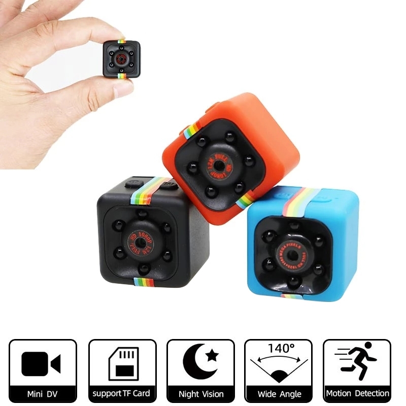 SQ11 Mini DV HD 480P 6 LEDs Sport Recorder Camera with Holder, Support Monitor Detection & IR Night Vision & TF Card. 