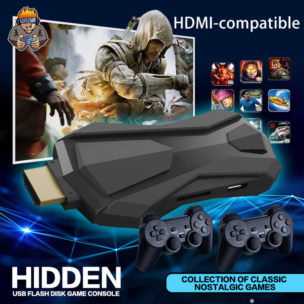 Ecocc【In stock】 2.4G Wireless Controller Family Retro Game Console HDMI-compatible Vedio Game Console Built-in 6888 Games 7 Emulator High quality plug and play