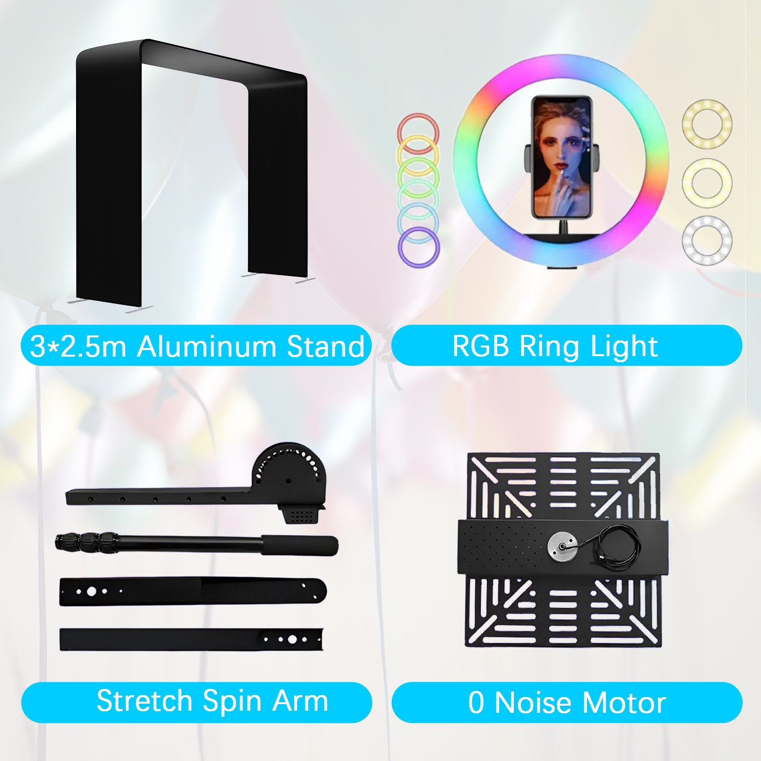 7-15ppl Portable photo booth 360 selfie overhead 360 photo booth automatic with ring light,Free Logo,for parties wedding event. 