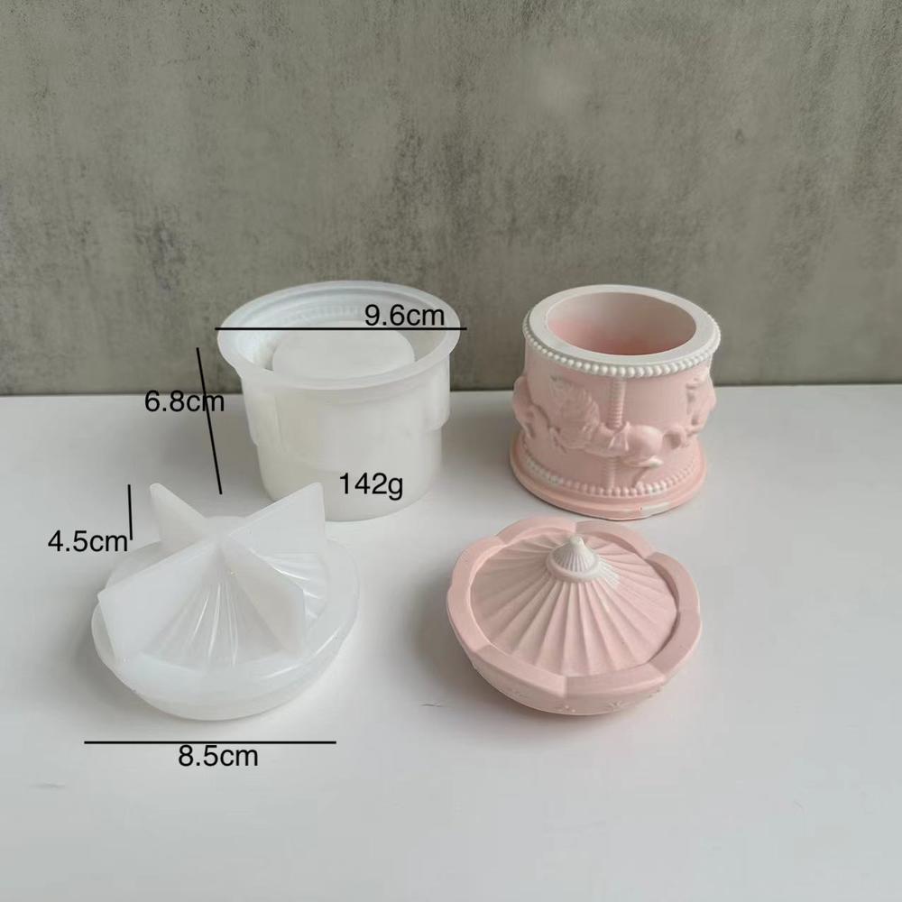 Carousel design Carousel storage jar Functional Removable Non-toxic Silicone mold storage box Versatile Plaster dripping glue. 
