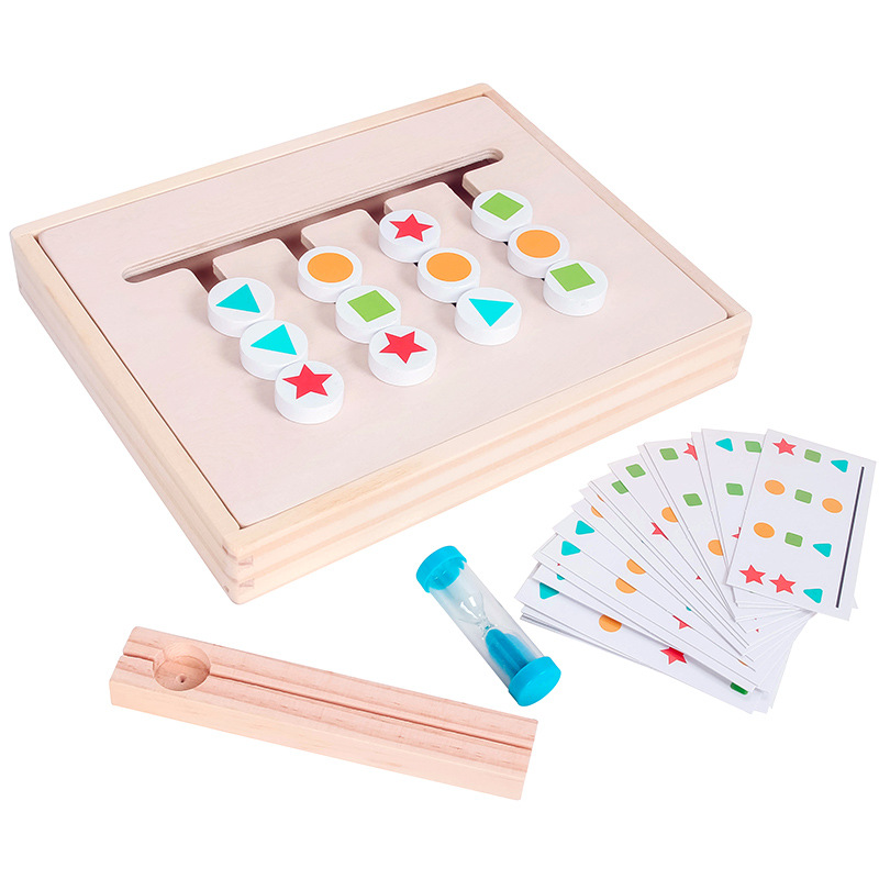 Children's wooden early education double-sided four walking game, baby color classification, logical thinking training, puzzle toys. 
