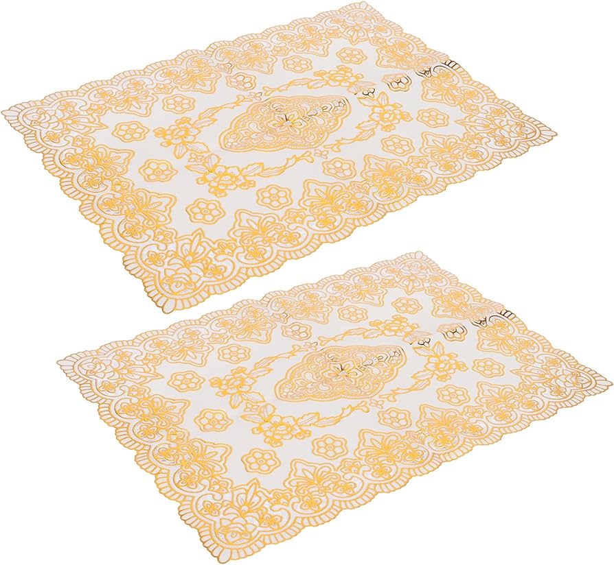 Golden Patterned Table Mat 12 Pieces. 