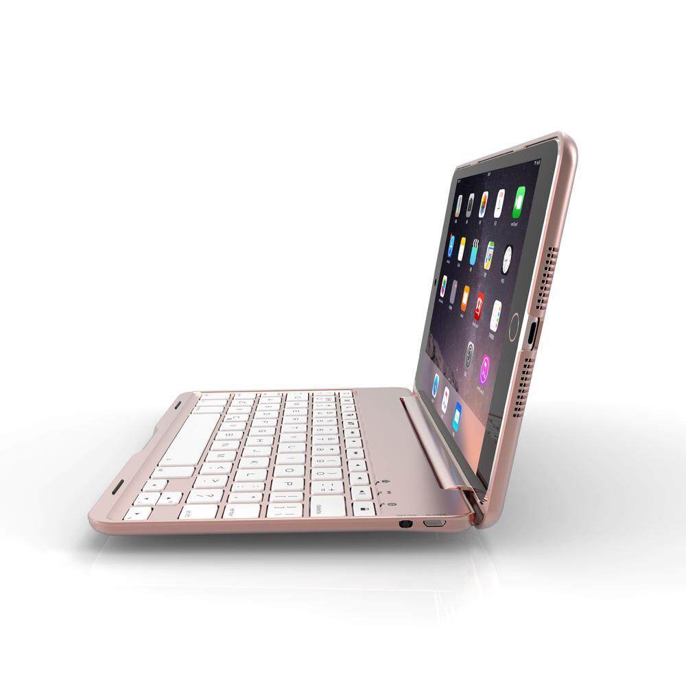 Keyboard Case Apple IPad Mini 1/2/3 7 Colors Folio Backlit Light Colorful Bluetooth Keyboard Case With Executive Multi Function Case For IPad Mini 1/2/3 7.9 Inch (Silver). 
