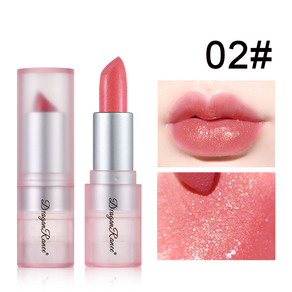 Cross-border gilt pearlescent lipstick, shimmering lipstick, moisturizing and shiny, with fine glitter, grapefruit, star, mermaid Ji lipstick