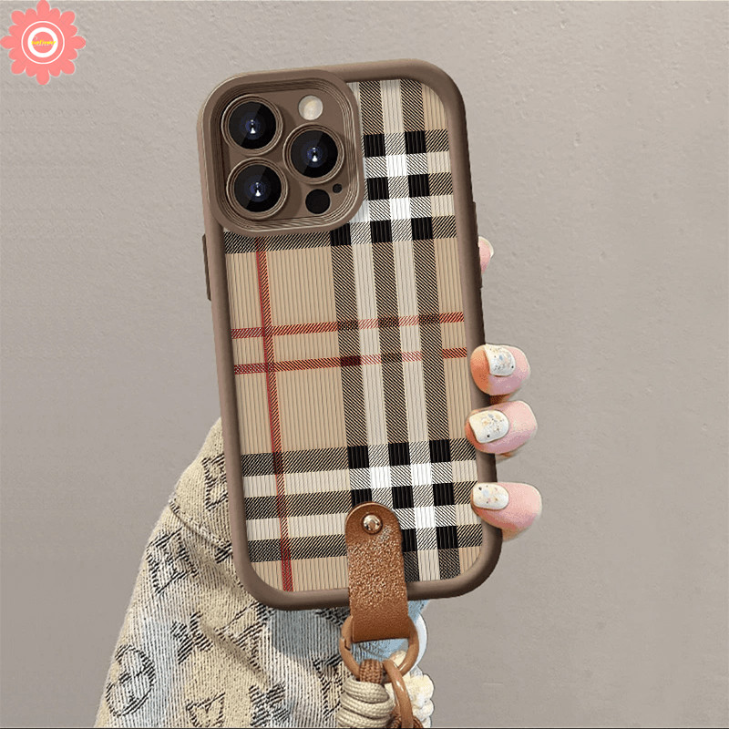Retro Simple Luxury Grid Pattern Case for Redmi 13 10C 13C A1 12C 9C NFC 12 9 10A 9T 9A A2 Note 11 9 12 10 8 11s 10s Pro Max Poco M3 X5 Mi 12 11 Lite Lanyard Angel Eyes Soft Cover. 