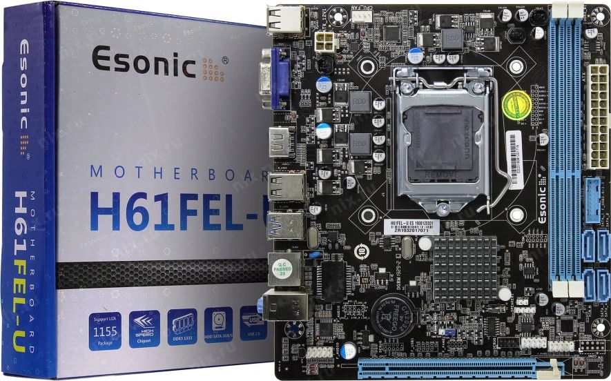 Esonic Motherboard H61, M.2 Nvme Support 2ND/ 3rd Gen. LGA1155 Processor, (01 Year Warranty )