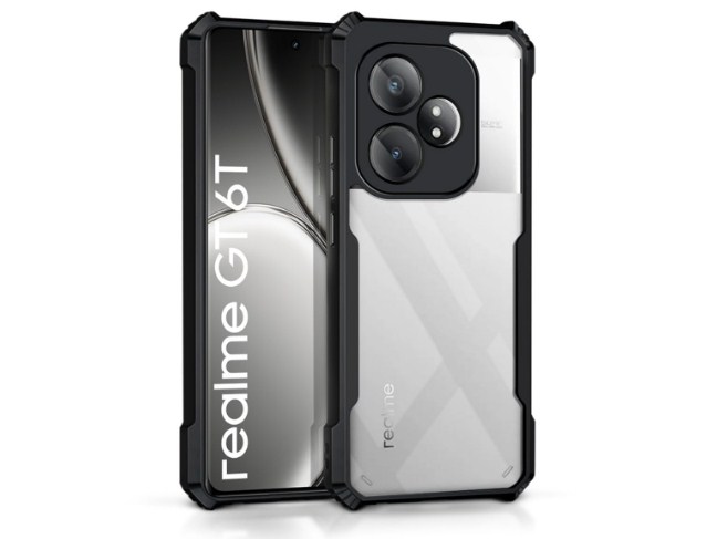 Spazy Case® Realme GT Neo6 SE 5G / Realme GT 6T 5g Back Cover | 𝐑𝐞𝐚𝐥𝐦𝐞 𝐆𝐓 𝐍𝐞𝐨𝟔 𝐒𝐄 𝟓𝐆 / 𝐑𝐞𝐚𝐥𝐦𝐞 𝐆𝐓 𝟔𝐓 𝟓𝐠  Transparent Crystal Clear Hard PC Back Case with TPU Bumper, Drop Protection Case for 𝐑𝐞𝐚𝐥𝐦𝐞 𝐆𝐓 𝐍𝐞𝐨𝟔 𝐒𝐄 𝟓𝐆. 