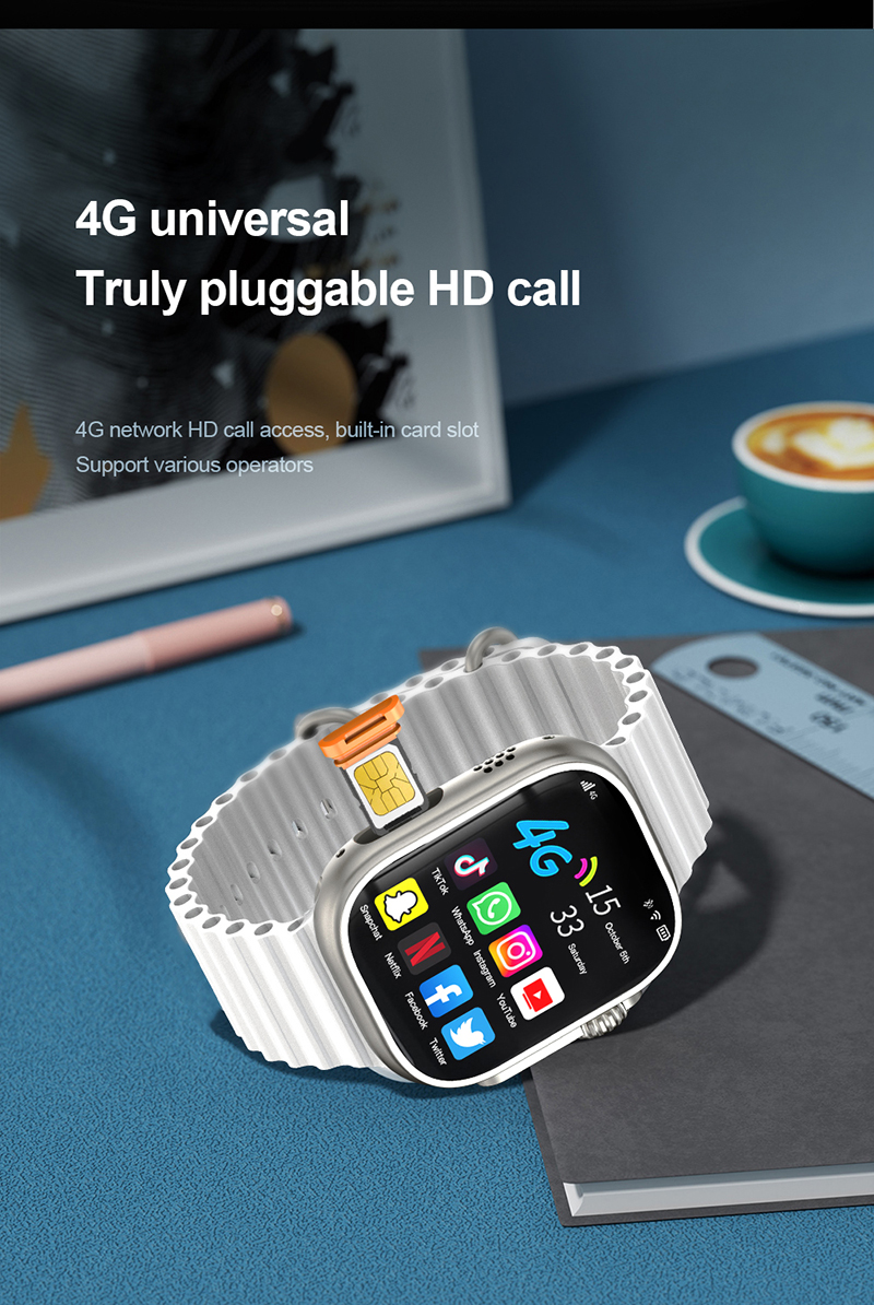 S8 Ultra Honeycomb Edition Smartwatch 4G Camera Version Google Playstore Whatsapp IMO YouTube Tiktok 1GB RAM 16GB ROM Android Smart watch. 