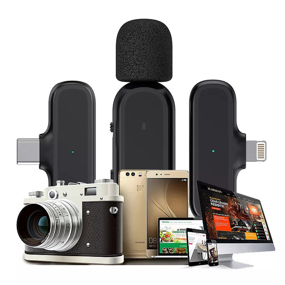 Xiaomi Mijia Wireless Lavalier Microphone with Charging Box Audio Video Noise Cancel Record Plug-and-Play Mic for IOS Android. 