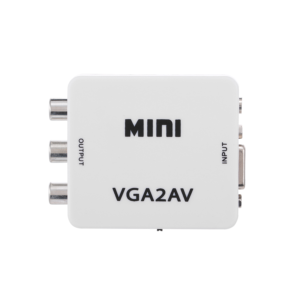 HXSJ VGA to AV Adapter Mini VGA to AV Converter ABS Shell Video Converter for TV/Computer
