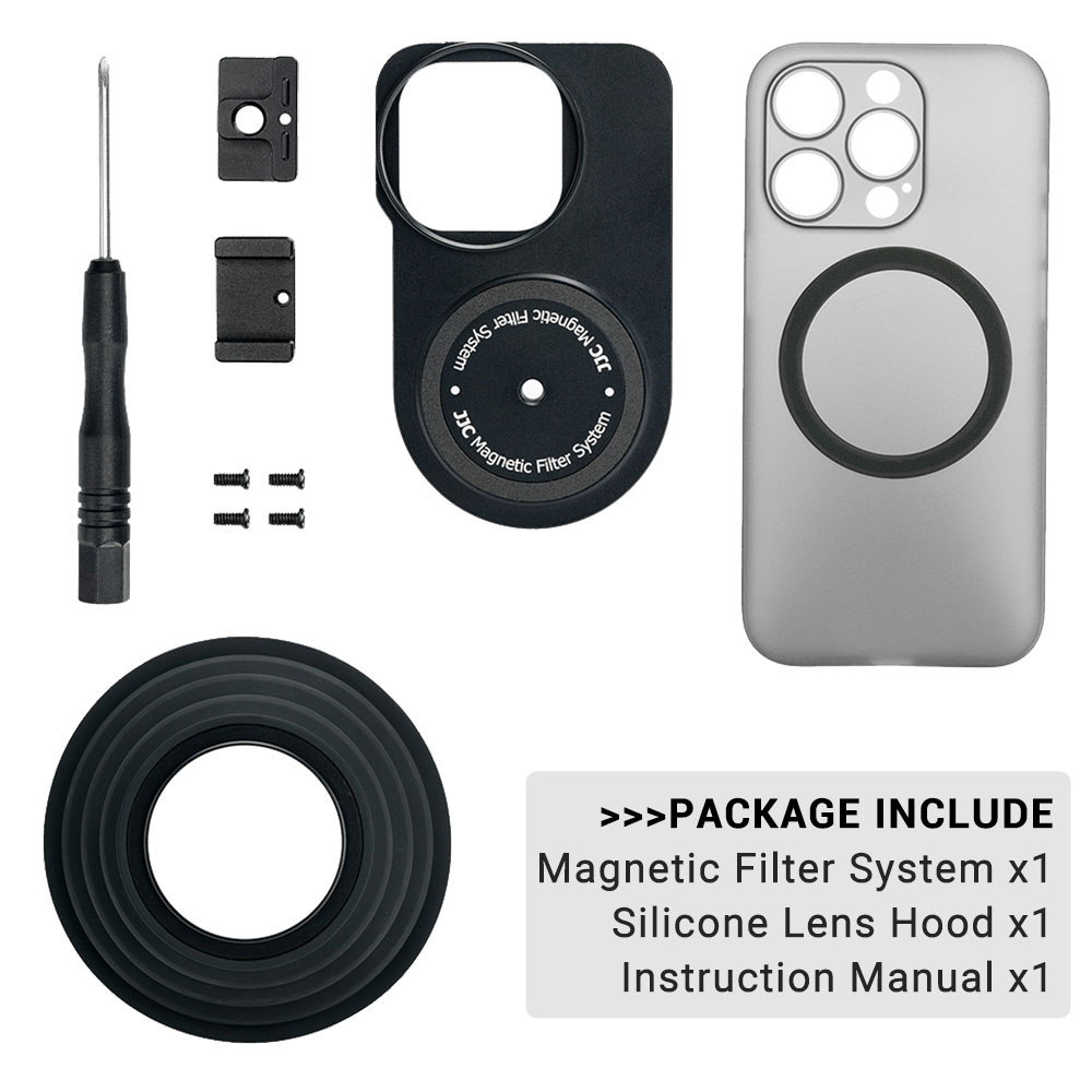 JJC Magnetic Lens Filter Kit for iPhone 13/14 Pro, 13/14 Pro Max MagSafe phone case filter Soft Lens Hood Anti Glass Reflection. 